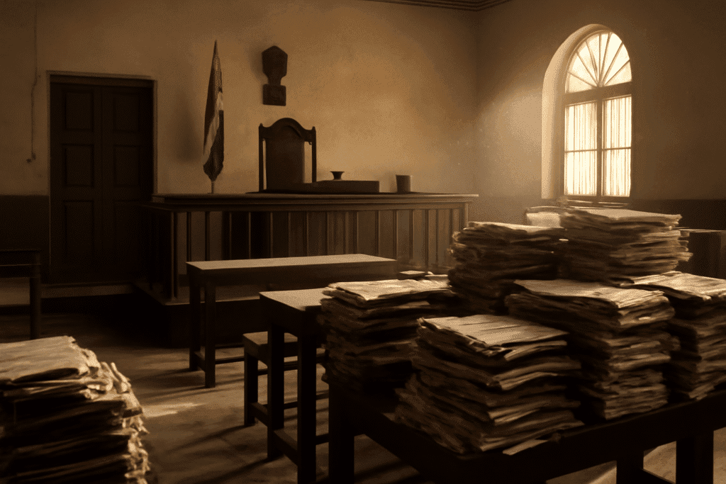 Courtroom Empty or Deserted